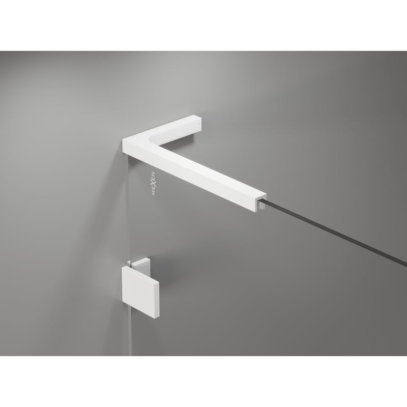 Mexen Lunar L Duschdrehtür links 95 cm, transparent, weiß - 834L-095-000-20-00-L
