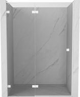 Mexen Lunar L Duschdrehtür links 130 cm, transparent, weiß - 834L-130-000-20-00-L