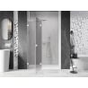 Mexen Lunar L linke, schwenkbare Duschkabinentür 135 cm, transparent, weiß - 834L-135-000-20-00-L