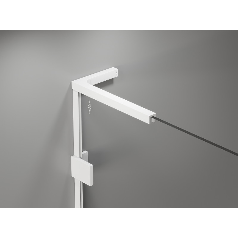 Mexen Lunar L Duschdrehtür links 140 cm, transparent, weiß - 834L-140-000-20-00-L