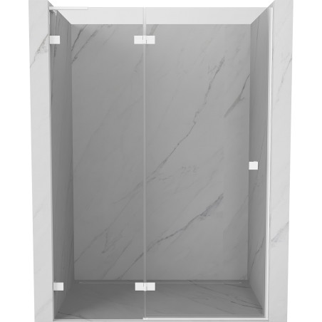 Mexen Lunar L Duschdrehtür links 140 cm, transparent, weiß - 834L-140-000-20-00-L