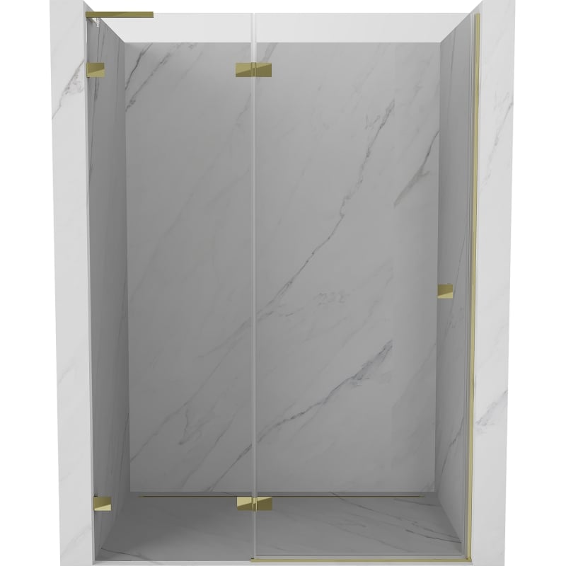 Mexen Lunar L Duschfaltwände links 140 cm, transparent, gold - 834L-140-000-50-00-L