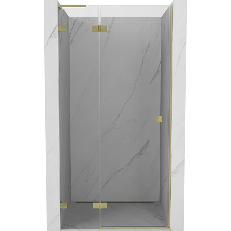 Mexen Lunar L Duschdrehtüren links 80 cm, transparent, gebürstetes Gold - 834L-080-000-55-00-L
