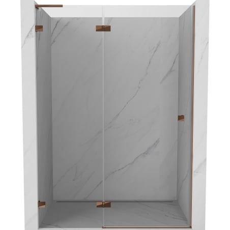 Mexen Lunar L Duschabtrennung, links öffnend, 130 cm, transparent, Roségold - 834L-130-000-60-00-L