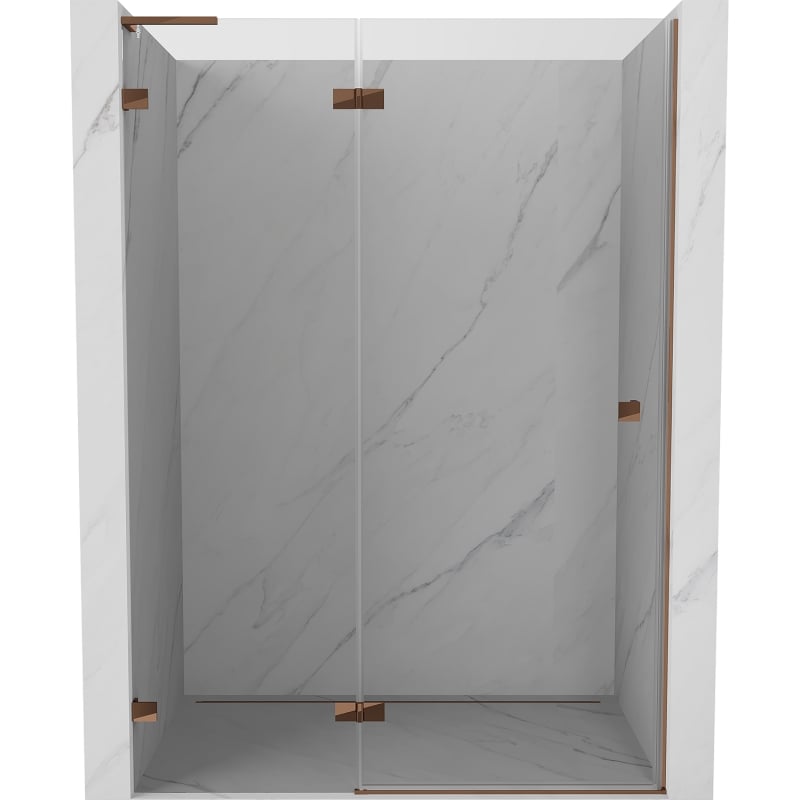 Mexen Lunar L Duschschwenktür links 135 cm, transparent, Roségold - 834L-135-000-60-00-L