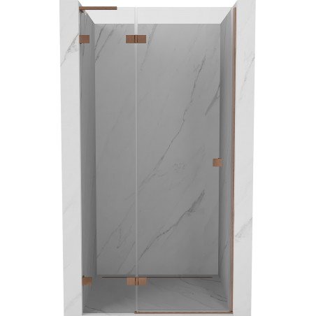 Mexen Lunar L Duschdrehtür links 70 cm, transparent, gebürstetes Kupfer - 834L-070-000-65-00-L