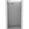 Mexen Lunar L Duschabtrennung schwenkbar links 90 cm, transparent, gebürstetes Kupfer - 834L-090-000-65-00-L