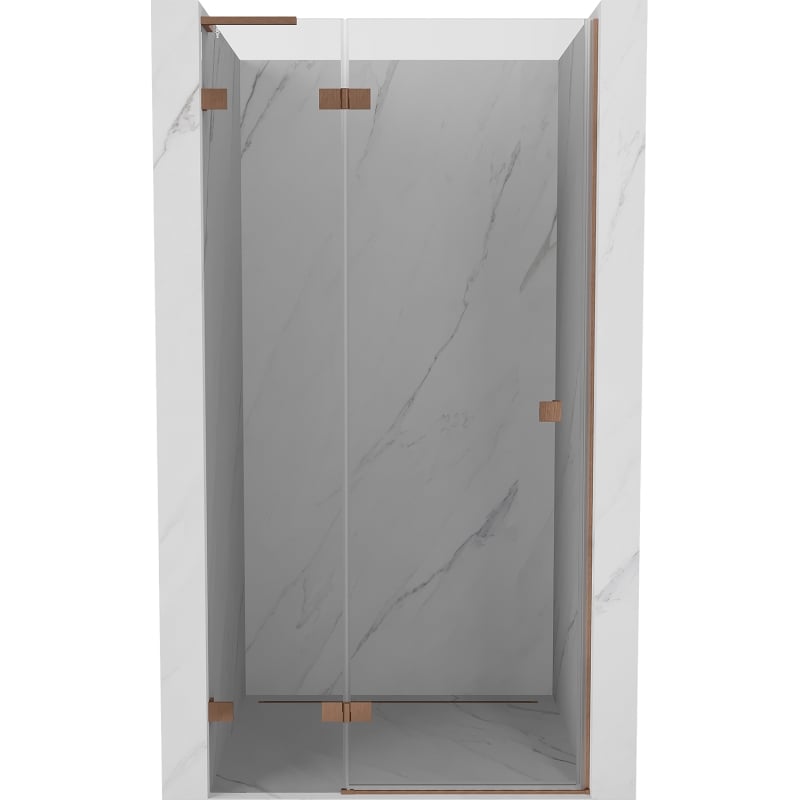 Mexen Lunar L Duschdrehtür links 95 cm, transparent, gebürstetes Kupfer - 834L-095-000-65-00-L