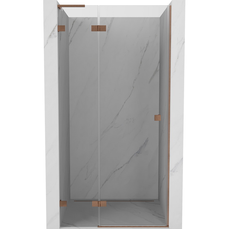 Mexen Lunar L Duschpendeltür links 115 cm, transparent, gebürstetes Kupfer - 834L-115-000-65-00-L
