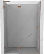 Mexen Lunar L Duschdrehtür links 140 cm, transparent, gebürstetes Kupfer - 834L-140-000-65-00-L