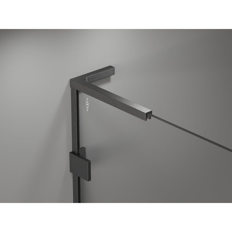 Mexen Lunar L Duschpendeltür links 75 cm, transparent, gebürstet Gun Gray - 834L-075-000-66-00-L