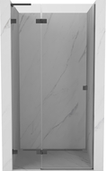 Mexen Lunar L Duschpendeltür links 95 cm, transparent, gebürstet Gun Gray - 834L-095-000-66-00-L