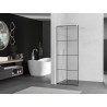 Mexen Kioto Duschrückwand Walk-in 90 x 200 cm, schwarzes Gitter 8 mm, weiß - 800-090-101-20-77