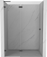 Mexen Lunar L Duschtür, links öffnend, 135 cm, transparent, gun grey gebürstet - 834L-135-000-66-00-L