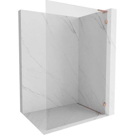 Mexen Lunar L Duschwand Walk-in rechts 110 x 200 cm, transparent 8 mm, gebürstetes Kupfer - 830L-110-000-65-00-P