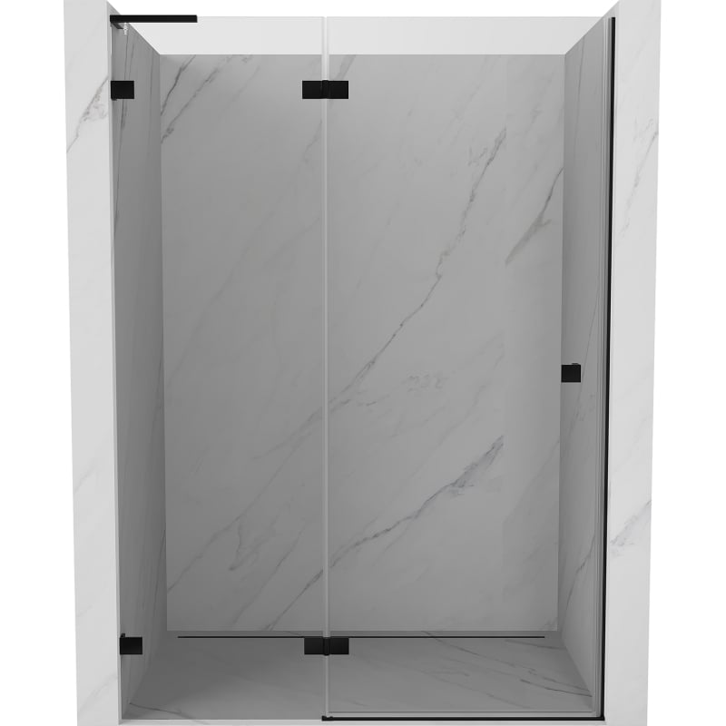 Mexen Lunar L Duschdrehtür links 130 cm, transparent, schwarz - 834L-130-000-70-00-L