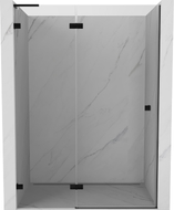 Mexen Lunar L Duschfaltür links 135 cm, transparent, schwarz - 834L-135-000-70-00-L