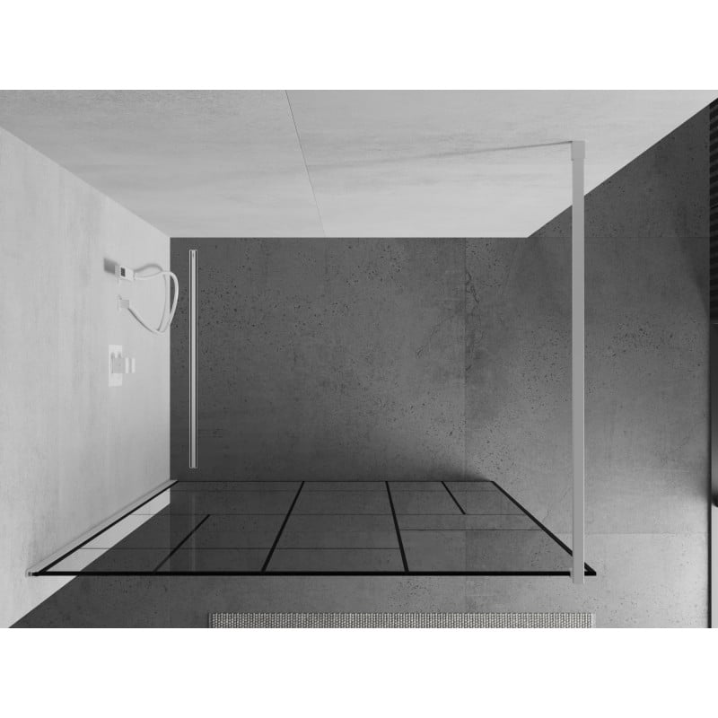 Mexen Kioto Duschwand Walk-in 100 x 200 cm, schwarzes Muster 8 mm, weiß - 800-100-101-20-78
