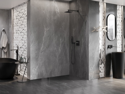 Mexen Lunar L Duschwand Walk-in rechts 60 x 200 cm, transparent 8 mm, gun metal - 830L-060-000-95-00-P