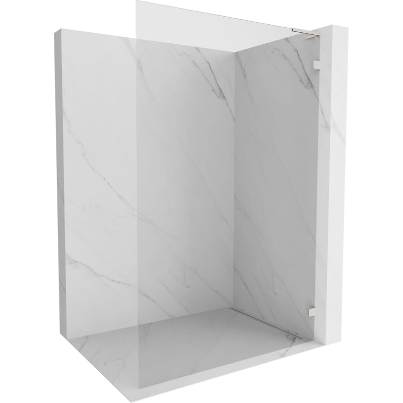 Mexen Lunar L Duschwand Walk-in rechts 80 x 200 cm, transparent 8 mm, gebürsteter Nickel - 830L-080-000-97-00-P