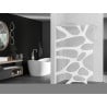 Mexen Kioto Duschwand Walk-in 100 x 200 cm, weiße Welle 8 mm, weiß - 800-100-101-20-97