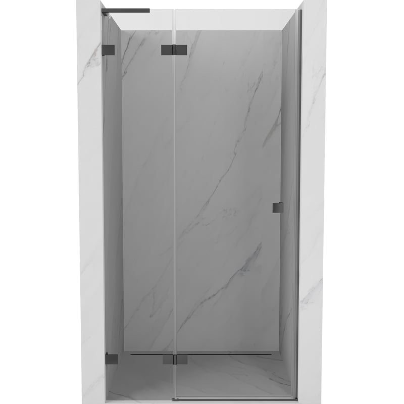 Mexen Lunar L Duschschwenktür links 120 cm, transparent, Gun Metal - 834L-120-000-95-00-L