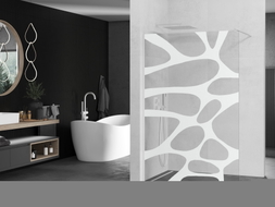 Mexen Kioto Duschwand Walk-in 120 x 200 cm, weiße Welle 8 mm, weiß - 800-120-101-20-97