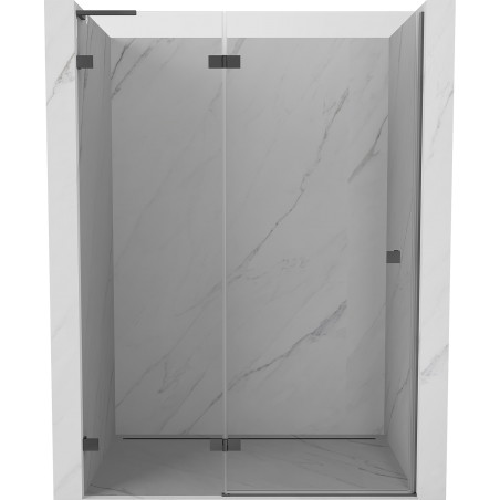 Mexen Lunar L Duschklapptür links 135 cm, transparent, Gun Metal - 834L-135-000-95-00-L