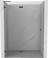 Mexen Lunar L Duschklapptür links 135 cm, transparent, Gun Metal - 834L-135-000-95-00-L