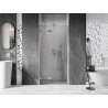 Mexen Lunar L Duschwand, schwenkbar, links 85 cm, transparent, gebürsteter Nickel - 834L-085-000-97-00-L