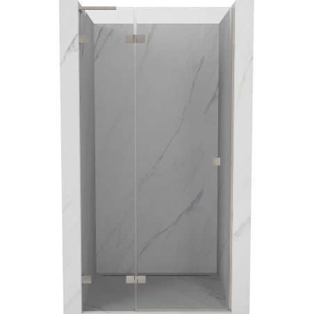 Mexen Lunar L Duschdrehtür links 110 cm, transparent, gebürstetes Nickel - 834L-110-000-97-00-L