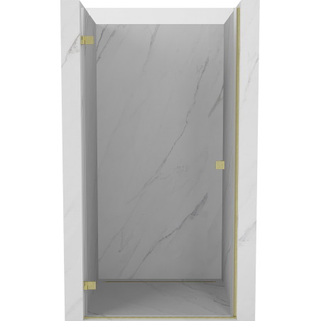 Mexen Lunar-B links öffnende Duschdrehtür 80 cm, transparent, gebürstetes Gold - 832-080-000-55-00-L