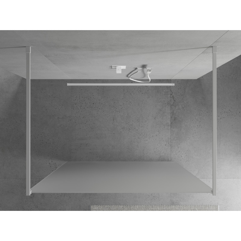 Mexen Kioto Freistehende Duschwand 100 x 200 cm, matt 8 mm, weiß - 800-100-002-20-30