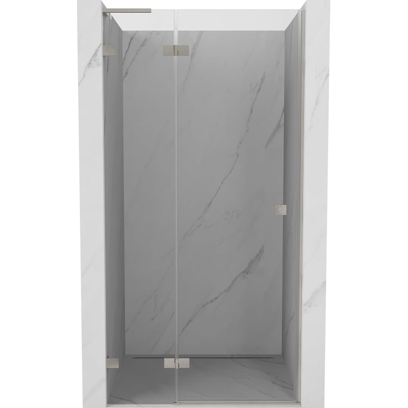Mexen Lunar L Duschdrehtür links 125 cm, transparent, gebürsteter Nickel - 834L-125-000-97-00-L