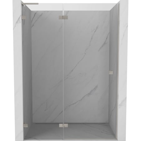 Mexen Lunar L Duschdrehtür links 130 cm, transparent, gebürsteter Nickel - 834L-130-000-97-00-L