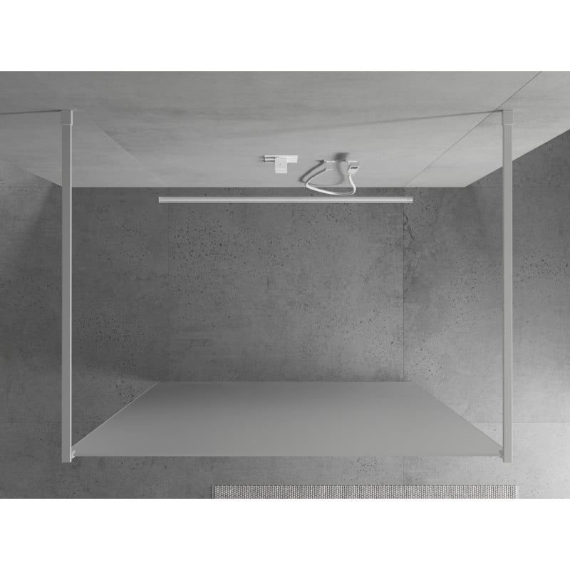 Mexen Kioto freistehende Duschwand 120 x 200 cm, 8 mm, weiß - 800-120-002-20-30