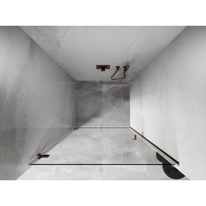 Mexen Lunar-B Duschtür, links öffnend, 100 cm, transparent, Roségold - 832-100-000-60-00-L