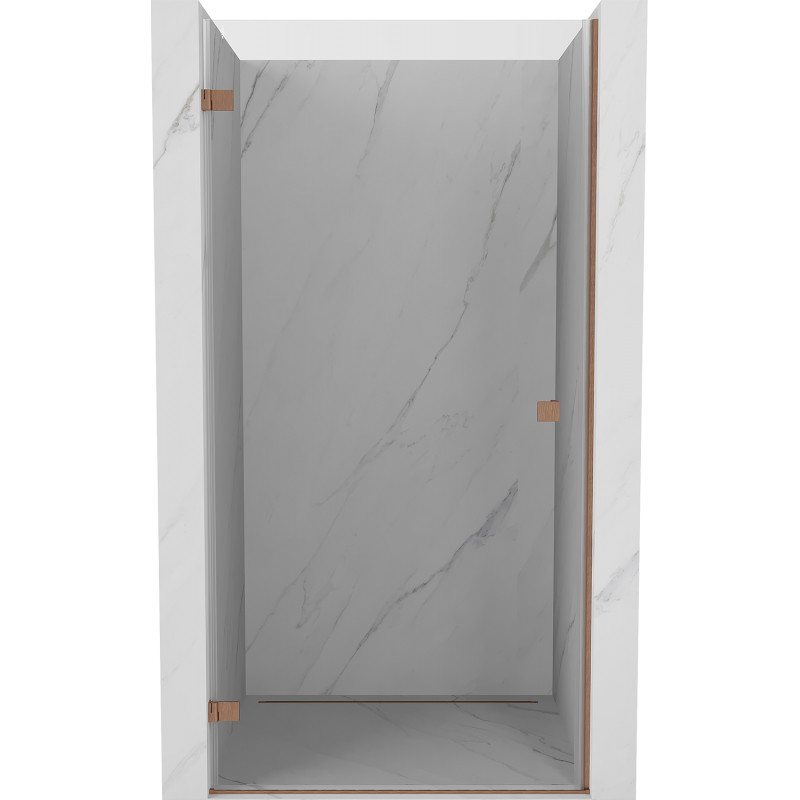 Mexen Lunar-B Duschflügeltür links 75 cm, transparent, gebürstetes Kupfer - 832-075-000-65-00-L