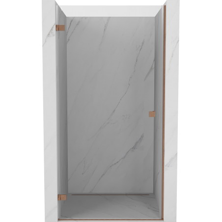 Mexen Lunar-B Duschdrehtür links 90 cm, transparent, gebürstetes Kupfer - 832-090-000-65-00-L