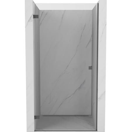 Mexen Lunar-B linke Schwingtür-Dusche 60 cm, transparent, gebürstetes Gun Gray - 832-060-000-66-00-L