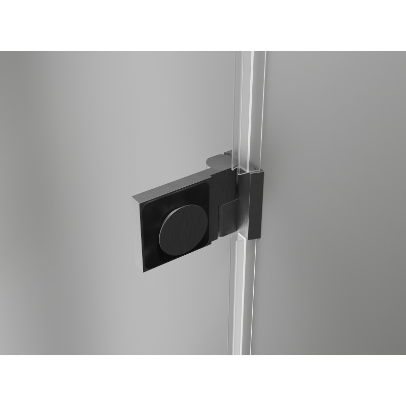 Mexen Lunar-B linke Schwingtür-Dusche 60 cm, transparent, gebürstetes Gun Gray - 832-060-000-66-00-L