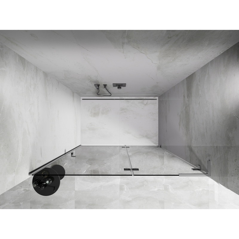 Mexen Lunar L rechte Duschtüren, 140 cm, transparent, Chrom - 834L-140-000-01-00-P