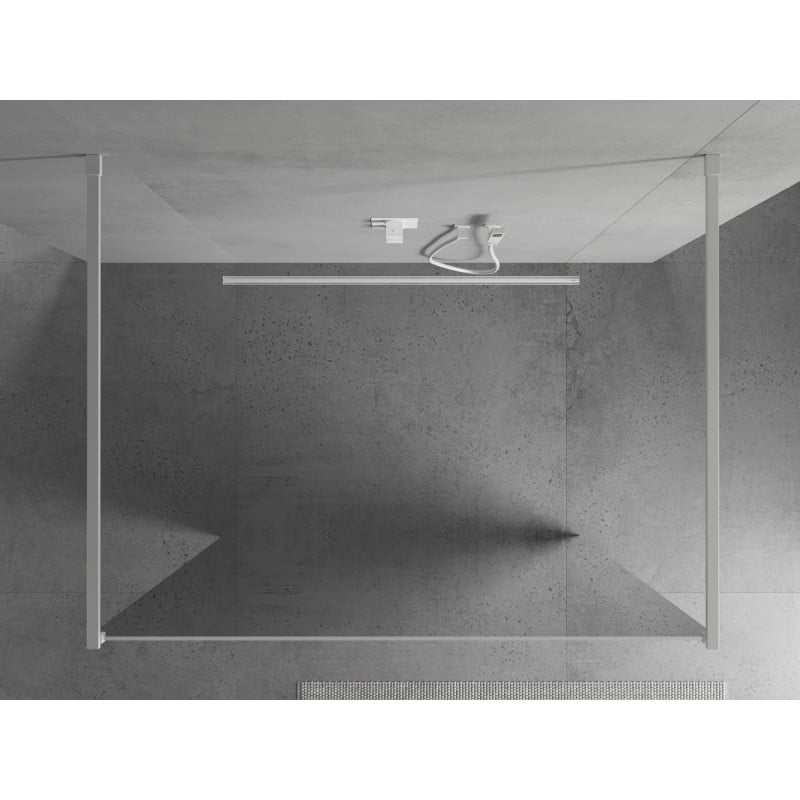 Mexen Kioto freistehende Duschwand 120 x 200 cm, Spiegel 8 mm, weiß - 800-120-002-20-50