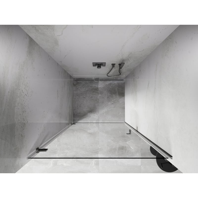 Mexen Lunar-B Duschkabinentür, links öffnend, 80 cm, transparent, gebürsteter Nickel - 832-080-000-97-00-L