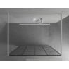 Mexen Kioto Freistehende Duschwand 140 x 200 cm, schwarzes Gitter 8 mm, weiß - 800-140-002-20-77