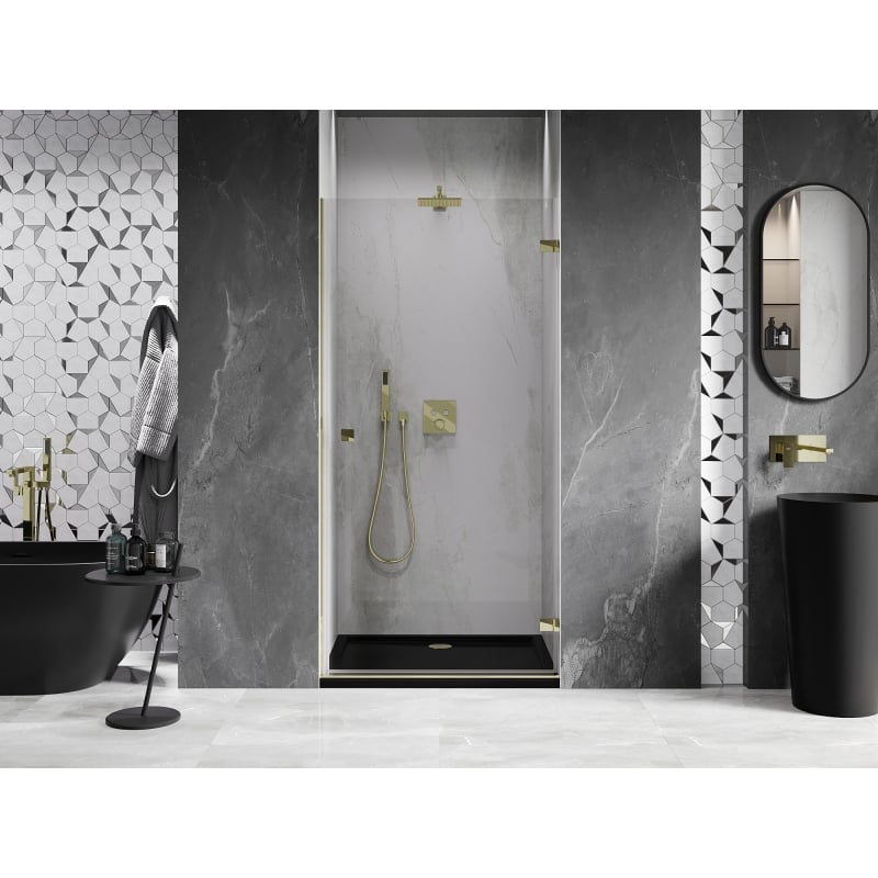 Mexen Lunar-B Duschdrehtür rechts 60 cm, transparent, gold - 832-060-000-50-00-P