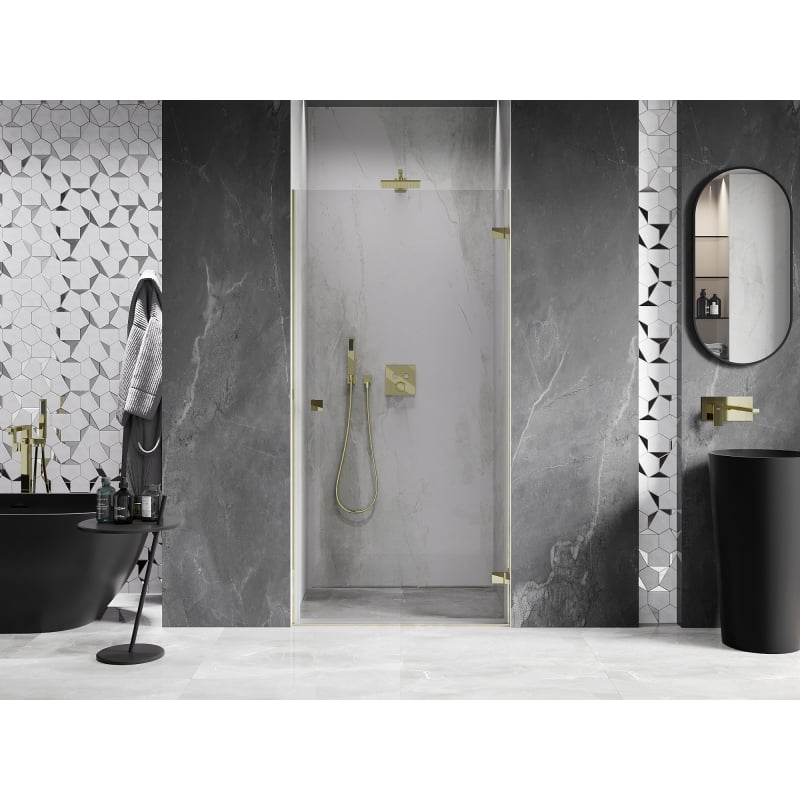 Mexen Lunar-B Duschdrehtür rechts 75 cm, transparent, gold - 832-075-000-50-00-P