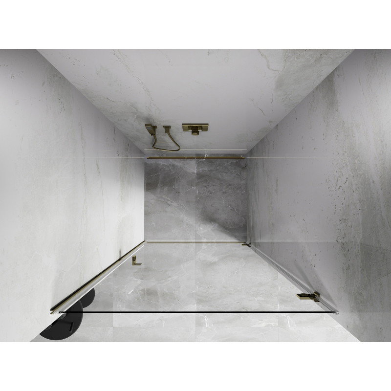 Mexen Lunar-B Duschabtrennung, schwenkbar rechts 80 cm, transparent, gold - 832-080-000-50-00-P