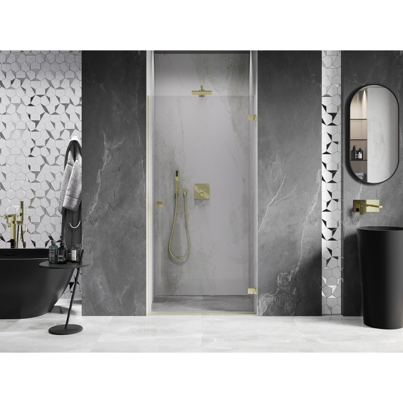 Mexen Lunar-B Duschdrehtür rechts 70 cm, transparent, gold gebürstet - 832-070-000-55-00-P