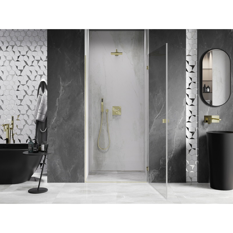 Mexen Lunar-B Duschschwingtür rechts 95 cm, transparent, gold gebürstet - 832-095-000-55-00-P